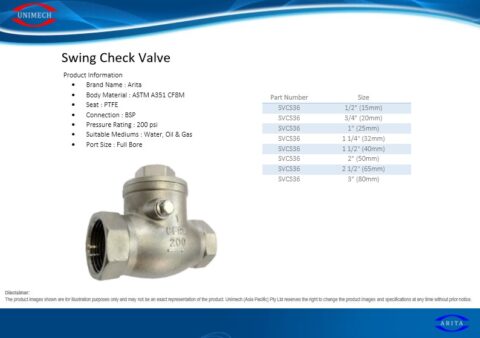 Swing Check Valve - UNIMECH (Asia Pacific)